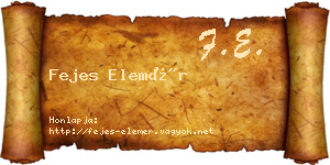 Fejes Elemér névjegykártya