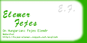 elemer fejes business card