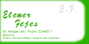 elemer fejes business card